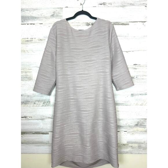 Joseph Ribkoff Women’s 22 Beige Ruched Midi Cocktail Evening Dress NWT Designer - Picture 3 of 9